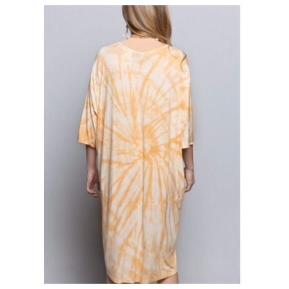 Tie Dye Dolman high low knitTunic Top - Picture 8 of 15